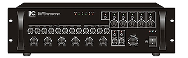 Amply mixer 120W kèm bộ chọn 5 vùng loa, có nút điều chỉnh từng vùng, 4 đường mic, 2 đường AUX, 100V/70V/4ohms