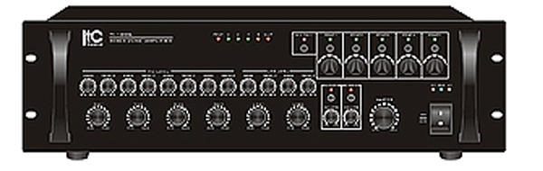 Amply mixer 350W kèm bộ chọn 5 vùng loa, có nút điều chỉnh từng vùng, 4 đường mic, 2 đường AUX, 100V/70V/4ohms